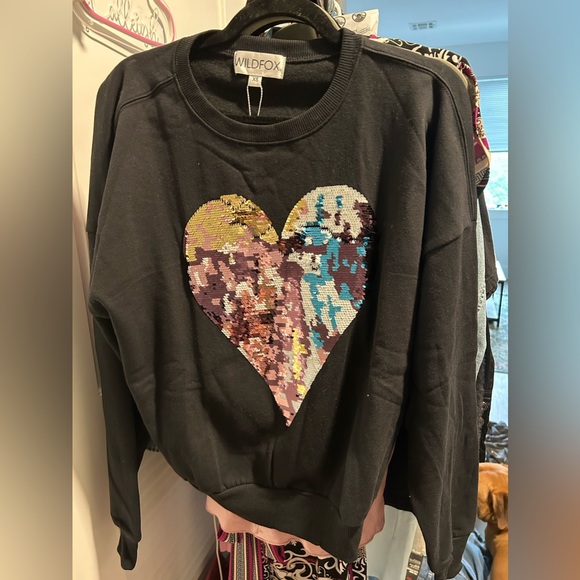 NWT Wildfox Harlequin Heart Fifi Pullover - Picture 2 of 2
